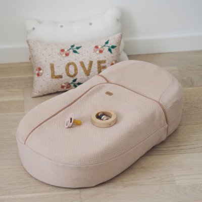 Couverture ouatinée cocoonababy fleur de coton avoine