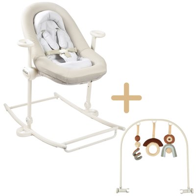 Transat bébé up & down plus greige + arche de jeux