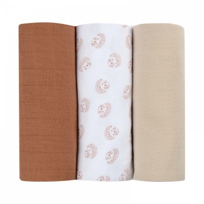 Lot de 3 langes 70 x 70 cm hérisson