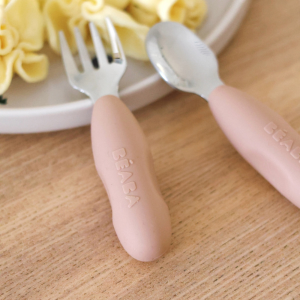 Lot de 2 pré-couverts inox - barbe à papa Beaba