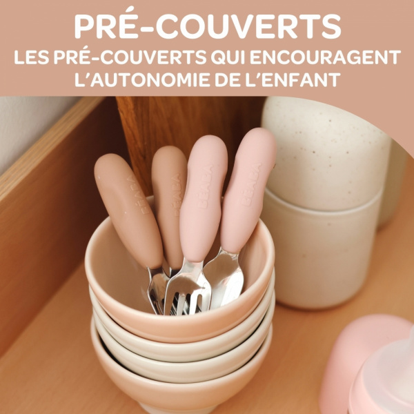 Lot de 2 pré-couverts inox - barbe à papa Beaba