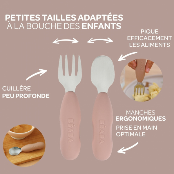 Lot de 2 pré-couverts inox - barbe à papa Beaba