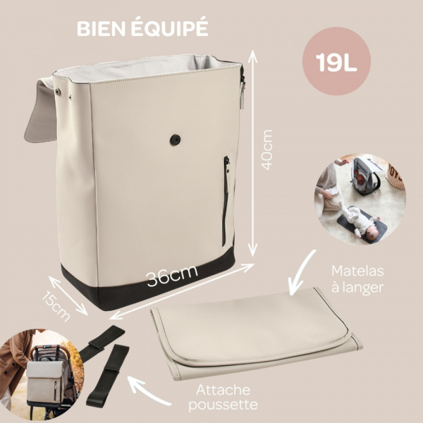 Les imparfaits - sac à langer oslo terre d'argile Beaba