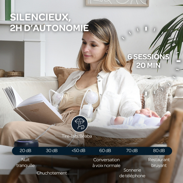 Tire-lait électrique double pompe sans fil night blue Beaba