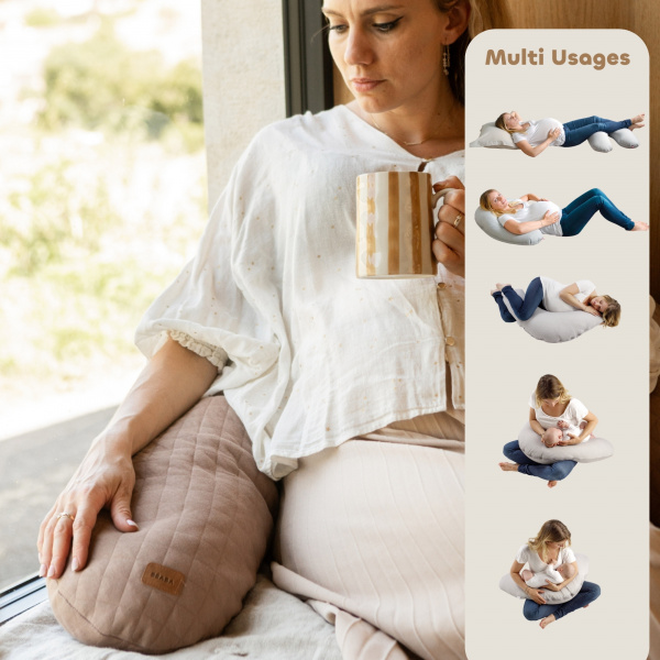 Coussin d’allaitement big flopsy fleur de coton terracotta Beaba