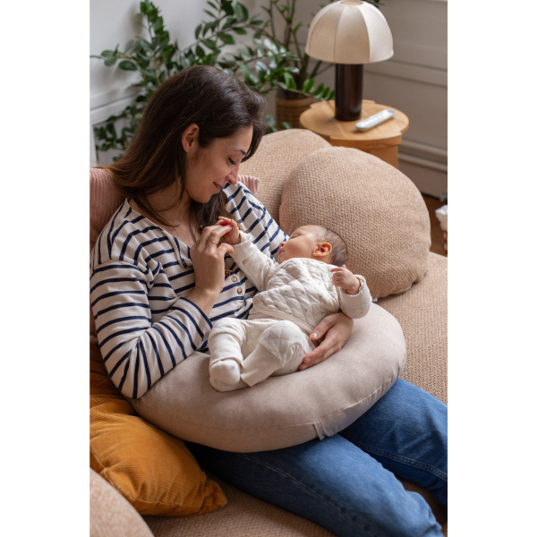 Mini coussin bouillotte chaud froid little warmy jersey argile chiné Beaba