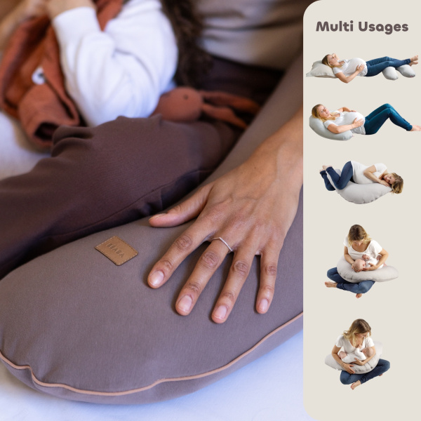 Coussin de grossesse et d’allaitement big flopsy french terry cacao Beaba