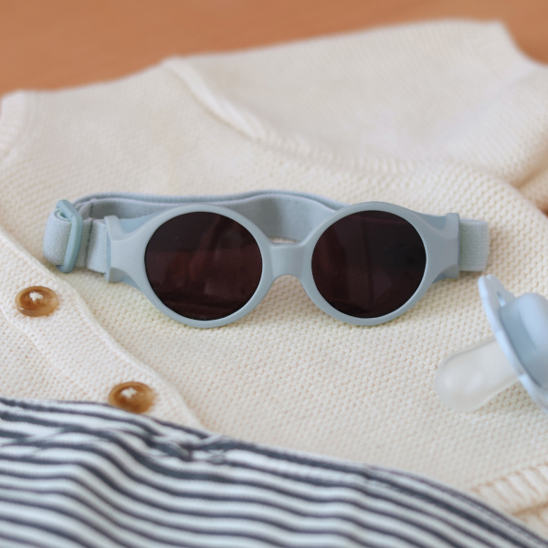 Lunettes de soleil bébé bandeau 0-9 mois galet Beaba