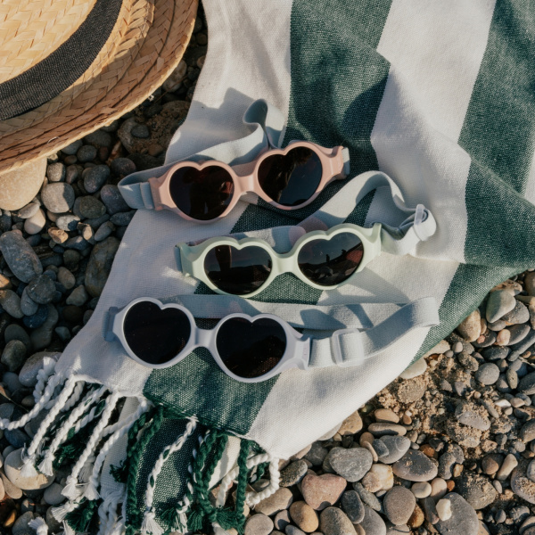 Lunettes de soleil bébé 0-9 mois anti uv baby heart lilas Beaba