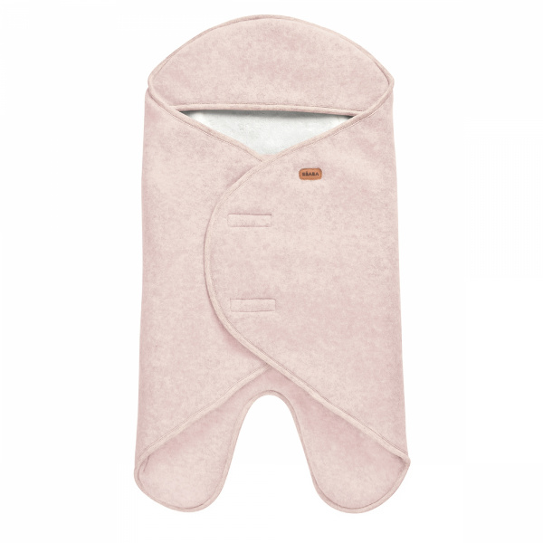 Couverture babynomade double polaire 0-6 mois rose poudré et blanc Beaba