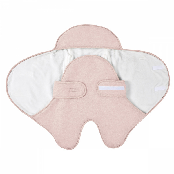 Couverture babynomade double polaire 0-6 mois rose poudré et blanc Beaba