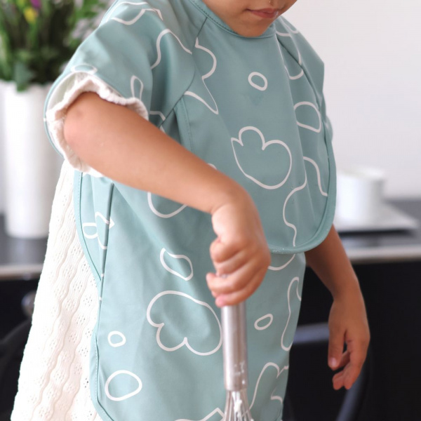 Robot babycook neo gris mineral + bavoir à manches évolutif et 2 en 1 - sage green + coffret repas verre eucalyptus Beaba