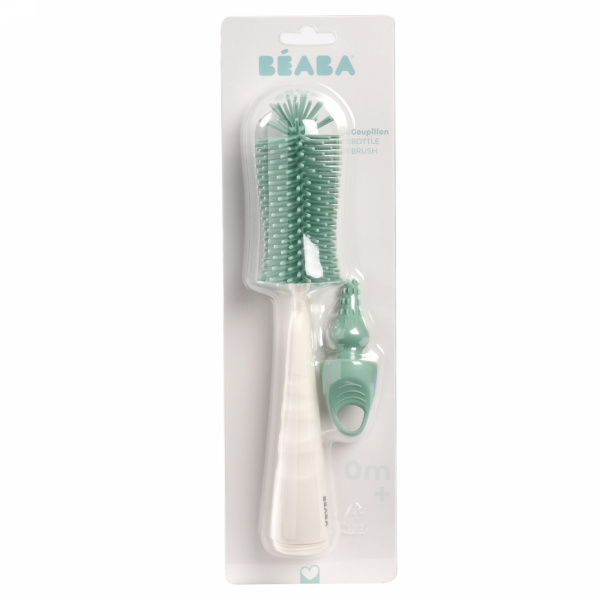 Goupillon silicone pour biberons vert sauge Beaba