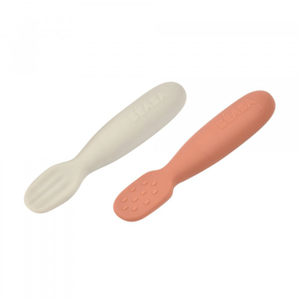Lot de 2 pré-cuillères en silicone - terracotta/velvet grey Beaba