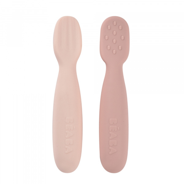 Lot de 2 pré-cuillères en silicone - barbe à papa/guimauve Beaba