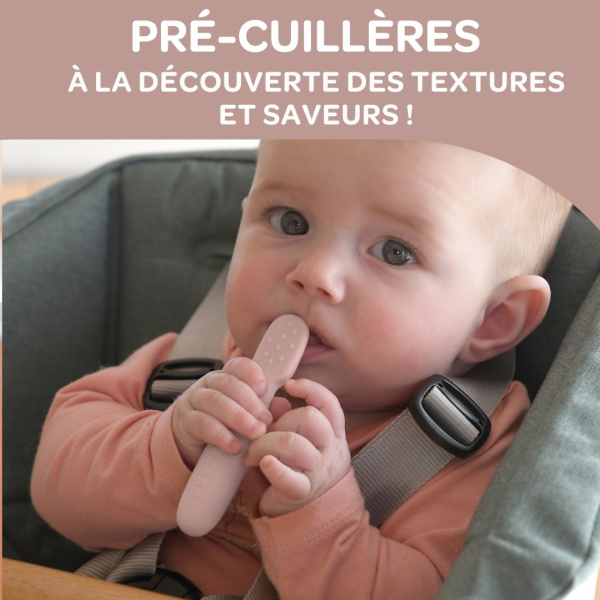 Lot de 2 pré-cuillères en silicone - barbe à papa/guimauve Beaba