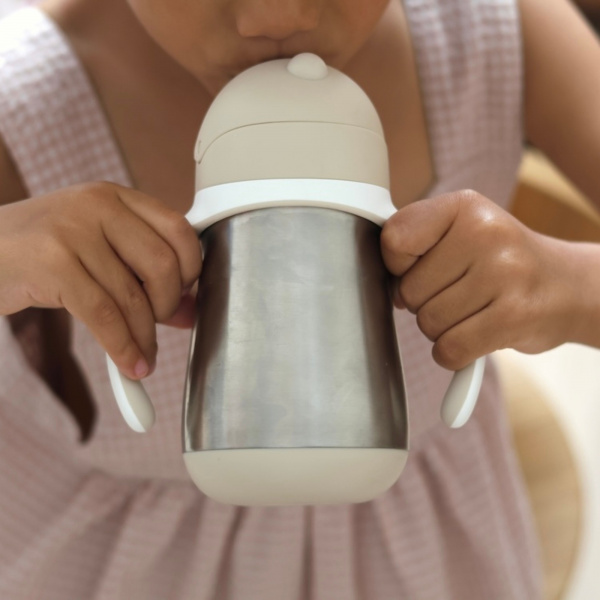 Tasse à paille bébé inox 250 ml terracotta Beaba