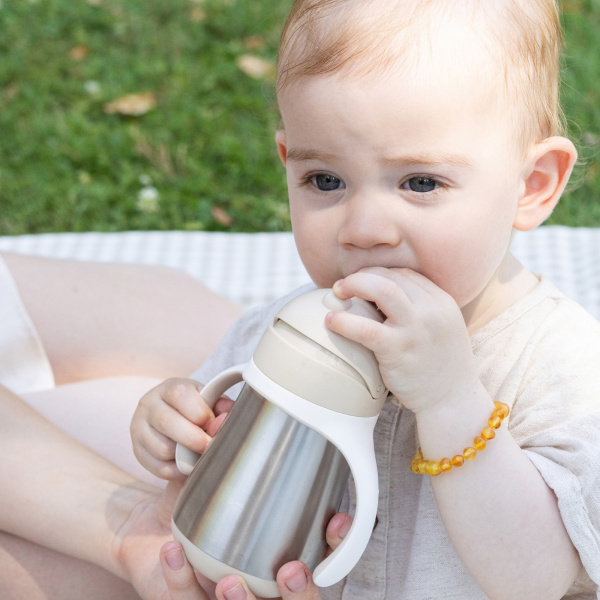 Tasse à paille bébé inox 250 ml terracotta Beaba