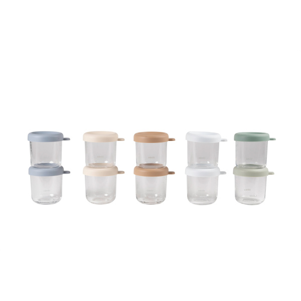 Lot de 10 pots de conservation bébé en verre 250 ml Beaba