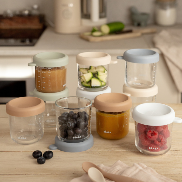 Lot de 10 pots de conservation bébé en verre 250 ml Beaba