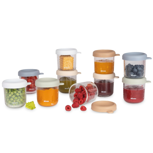 Lot de 10 pots de conservation bébé en verre 250 ml Beaba