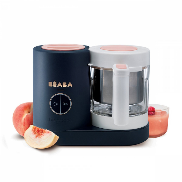 Robot babycook neo night blue + bavoir à manches évolutif et 2 en 1 - playful + coffret repas verre jungle Beaba