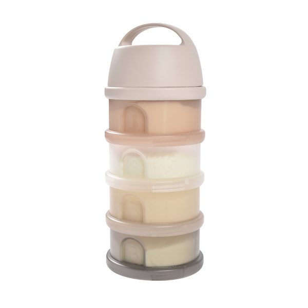 Boîte doseuse de lait empilable 4 compartiments argile Beaba