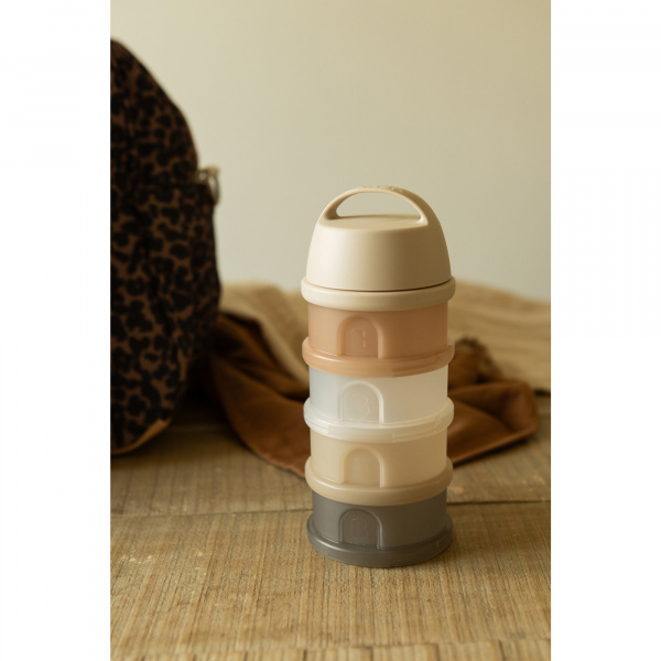 Boîte doseuse de lait empilable 4 compartiments argile Beaba