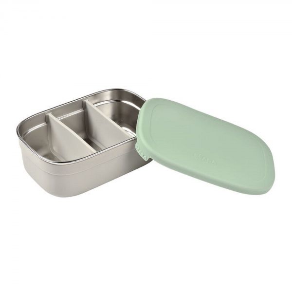 Boîte à dejeuner inox gris sage green Beaba