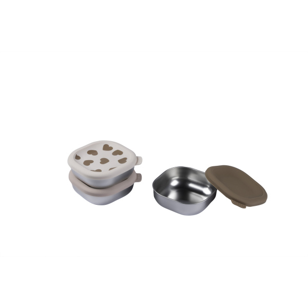 Lot de 3 boîtes repas bébé en inox 250 ml biglove Beaba
