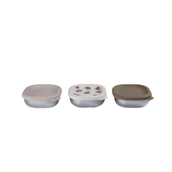 Lot de 3 boîtes repas bébé en inox 250 ml biglove Beaba