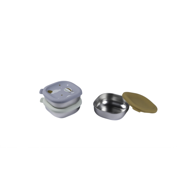 Lot de 3 boîtes repas bébé en inox 250 ml adventure Beaba