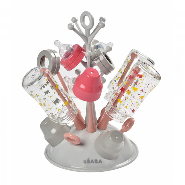 Égoutte biberons arbre rose Beaba
