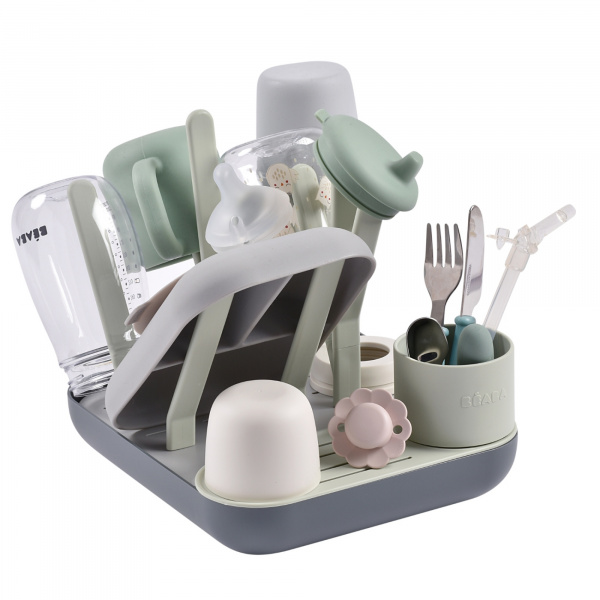 Égoutte biberons forêt vert de gris et gris minéral Beaba