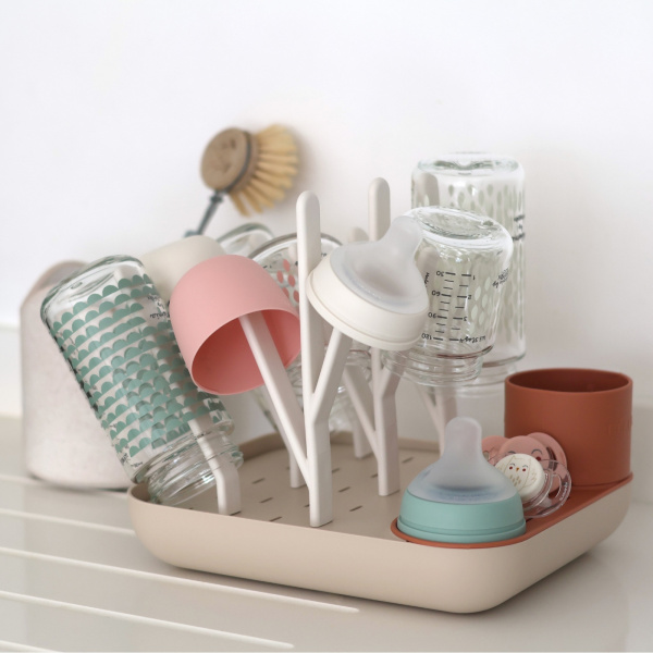 Égoutte biberons forêt terracotta et argile Beaba