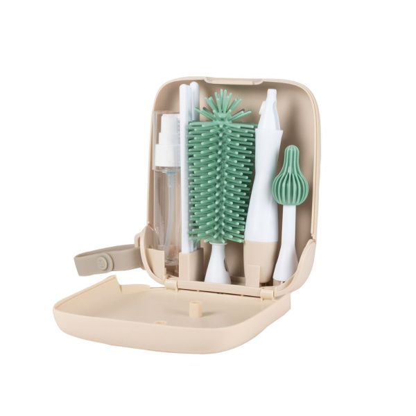Set de nettoyage biberons nomade avec égouttoir argile Beaba