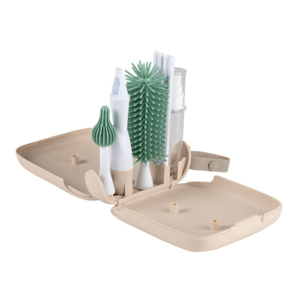 Set de nettoyage biberons nomade avec égouttoir argile Beaba