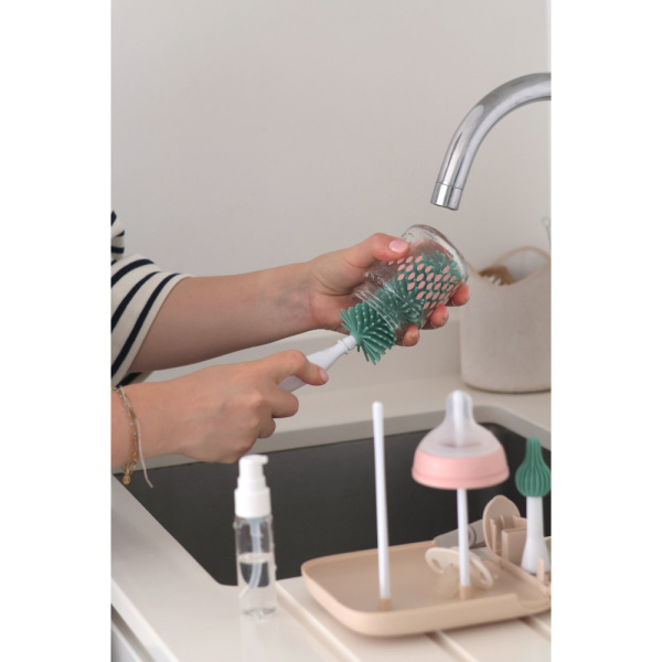 Set de nettoyage biberons nomade avec égouttoir argile Beaba