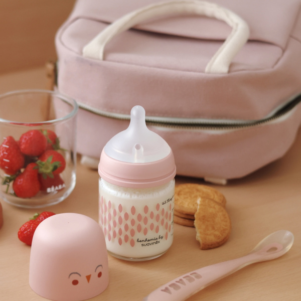 Sac repas isotherme rose poudré Beaba