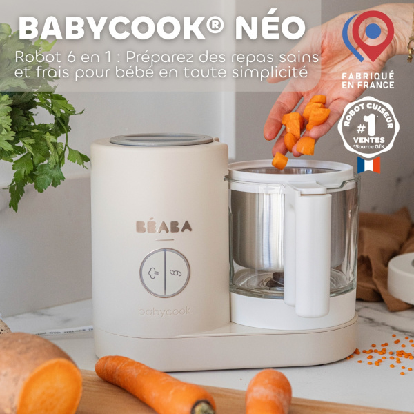 Robot cuiseur 6 en 1 babycook neo gris minéral Beaba