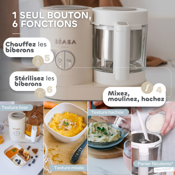 Robot cuiseur 6 en 1 babycook neo gris minéral Beaba