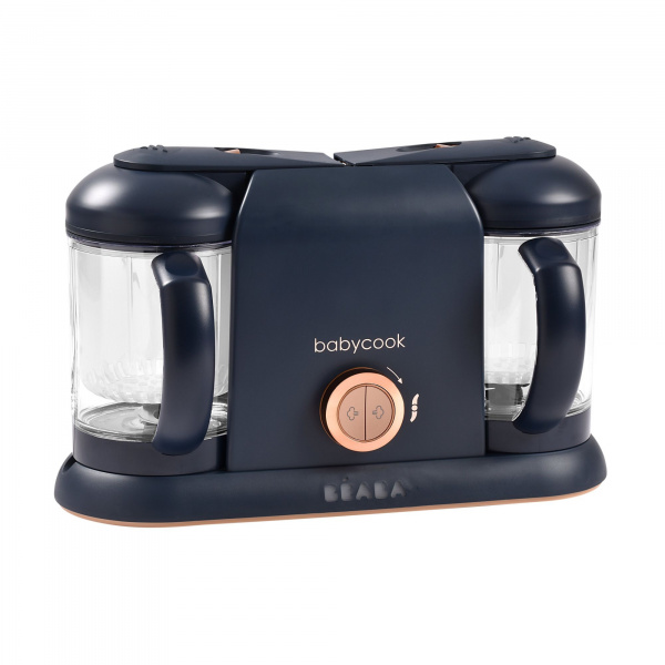 Pack robot cuiseur bébé babycook duo night blue + 4 portions verre 250 ml Beaba