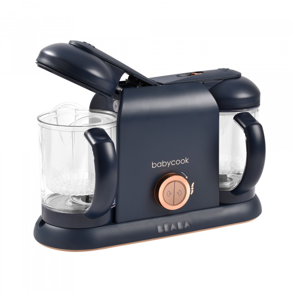 Pack robot cuiseur bébé babycook duo night blue + 4 portions verre 250 ml Beaba
