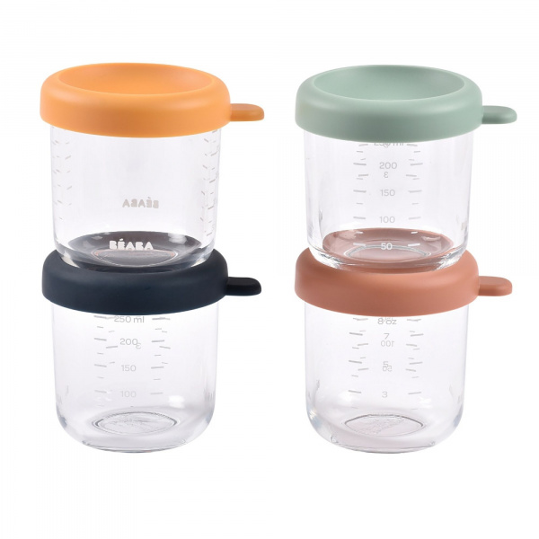 Pack robot cuiseur bébé babycook duo night blue + 4 portions verre 250 ml Beaba