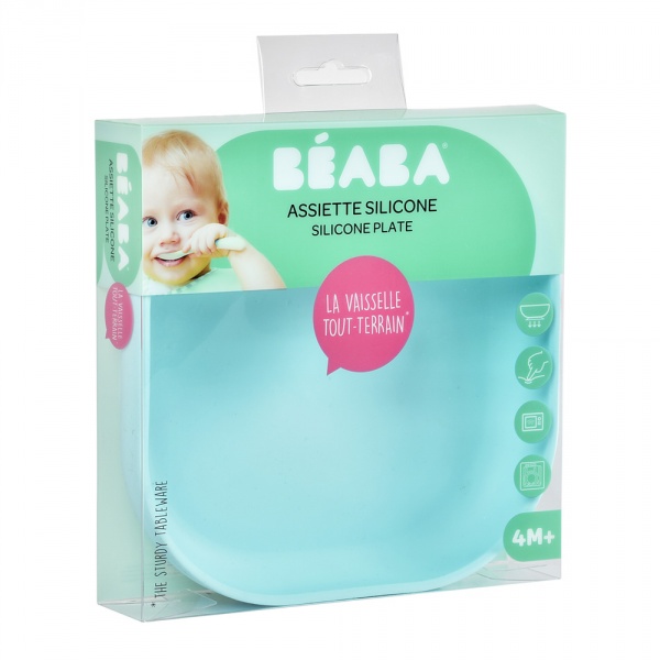Assiette silicone à ventouse light blue Beaba