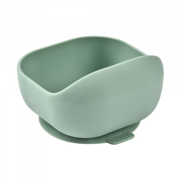 Bol en silicone ventouse bébé vert sauge Beaba