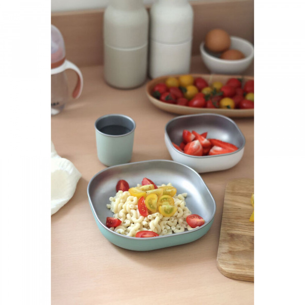 Coffret repas bébé inox vert sauge Beaba