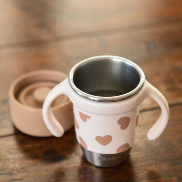 Tasse d’apprentissage 360° en inox click and drink 240 ml biglove Beaba