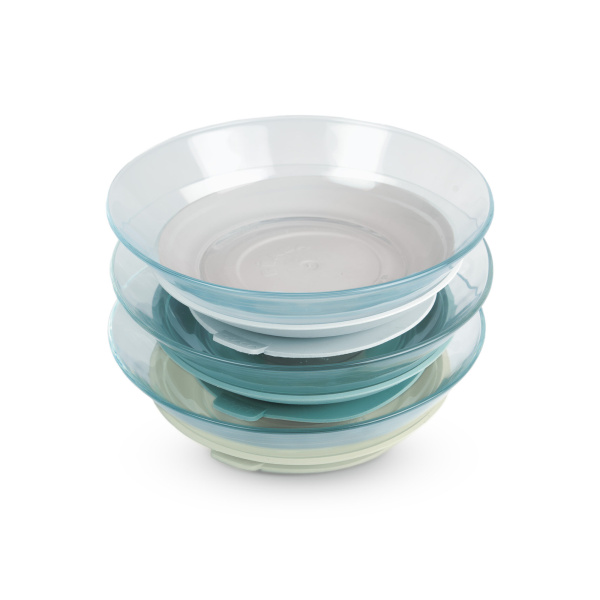 Lot de 3 assiettes bébé en verre misty green Beaba