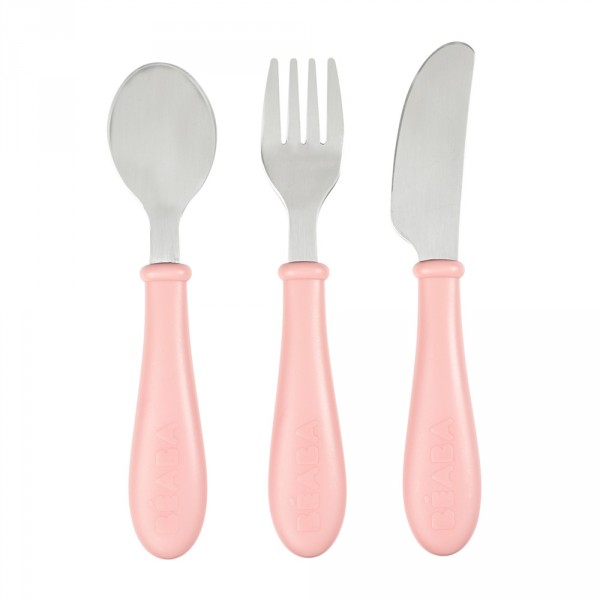 Set de 3 couverts inox old pink Beaba